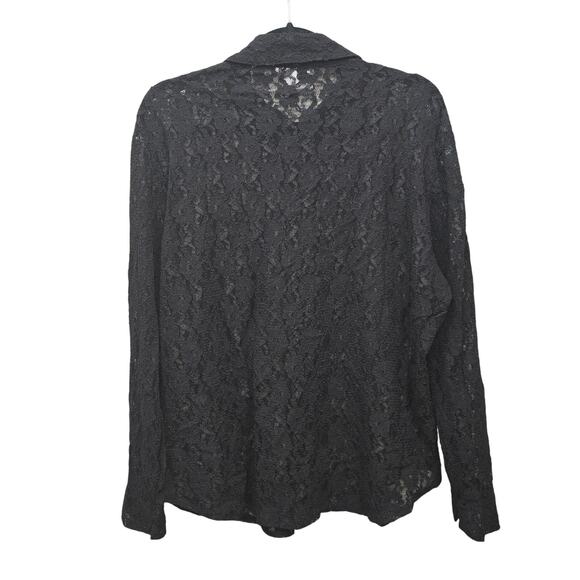 VTG Chico's Design Button Up Top Womens Size X-Large Black Lace Whimsigoth Y2K - Picture 2 of 5